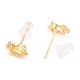 Cute Light Gold Plated Brass Stud Earrings(EJEW-H106-02C)-2