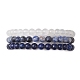 Bracelets extensibles en perles rondes en pierres mélangées naturelles de style 3pcs 3(BJEW-JB10178-03)-1