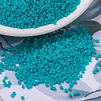 MIYUKI Delica Beads, Cylinder, Japanese Seed Beads, 11/0, (DB0793) Dyed Semi-Frosted Opaque Turquoise Green, 1.3x1.6mm, Hole: 0.8mm, about 100000pcs/500g(SEED-MY11-DB0793)