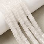 Natural Quartz Crystal Beads Strands, Rock Crystal, Heishi Beads, Flat Round/Disc, 6x3~3.5mm, Hole: 0.8mm, about 54~55pcs/strand, 7.38''~7.54''(18.75~19.15cm)(GG-CBA8682-B10)