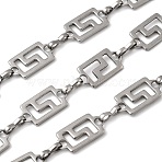 304 Stainless Steel Rectangle Link Chains, Unwelded, Stainless Steel Color, 17x8.5x1mm(CHS-Z007-16P)