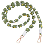 1Pc Cotton Rope Shoulder  Purse Straps, with Metal Clasp, Dark Green, 123cm(AJEW-BBC0002-35B)