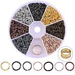 210g Iron Close but Open Jump Rings, Round, with Brass Rings, Assistant Tool, Mixed Color, Jump Rings: 210g(IFIN-SZ0001-25)