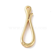 Rack Plating Brass Hook Clasps, Long-Lasting Plated, Real 18K Gold Plated, 30x9.5x3mm, Hole: 1.8mm(KK-E073-01G)