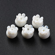 Handmade Bumpy Lampwork Beads, Jellyfish, White, 8~9x8mm, Hole: 1~1.5mm(LAMP-T017-16B)