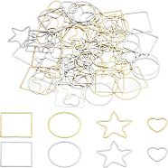 Unicraftale 80Pcs 8 Style 304 Stainless Steel Linking Ring, Mixed Shapes, Mixed Color, 10pcs/style(STAS-UN0018-39)