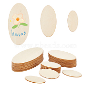 Oval Wooden Sheets, Wheat, 40~80x20~40x1.5mm, 3pcs/set(WOOD-WH0030-34)
