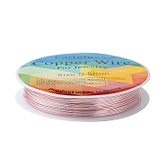 Copper Jewelry Wire, Long-Lasting Plated, Pink, 24 Gauge, 0.5mm, about 26.24 Feet(8m)/roll(CWIR-CW0.5mm-25)