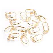 304 Stainless Steel Leverback Earrings Findings, with Loop, Real 18k Gold Plated, 19x6x12mm, Hole: 1.6mm(STAS-P227-45G)
