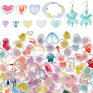 320Pcs 8 Styles Transparent Acrylic Beads, Bead in Bead, Heart, Mixed Color, 15.5x17x10mm, Hole: 2mm, 40pcs/style(TACR-AR0001-16)