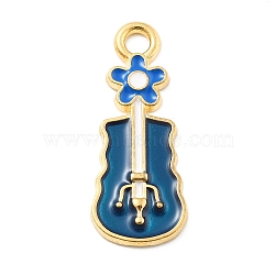 Alloy Enamel Pendants, Golden, Guitar, 25.5x10x1.5mm, Hole: 2mm(PALLOY-E582-08KCG-03)