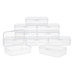 Transparent Plastic Bead Containers, with Hinged Lids, Rectangle, Clear, 8.5x5.5x2.6cm(CON-WH0073-79)