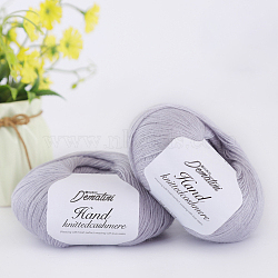 Wool Yarn for Sweater Hat, 4-Strands Wool Threads for Knitting Crochet Supplies, Light Grey, about 656.17 Yards(600m)/Roll(YCOR-PW0001-002O)