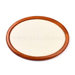 Oval Wood Pesentation Jewelry Display Tray, Covered with Microfiber, Coin Stone Organizer, Antique White, 30x22x1.8cm(ODIS-P008-21B)