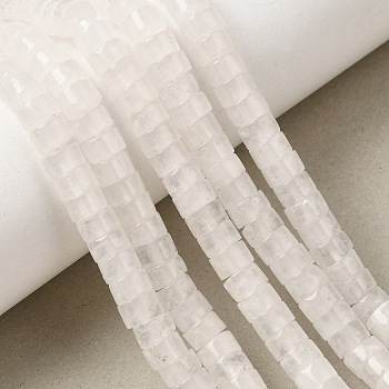 Natural Quartz Crystal Beads Strands, Rock Crystal, Heishi Beads, Flat Round/Disc, 6x3~3.5mm, Hole: 0.8mm, about 54~55pcs/strand, 7.38''~7.54''(18.75~19.15cm)