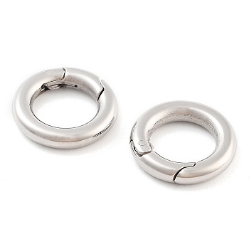 Non-Tarnish 316 Stainless Steel Spring Gate Rings, Rings, Stainless Steel Color, 12x2.3mm