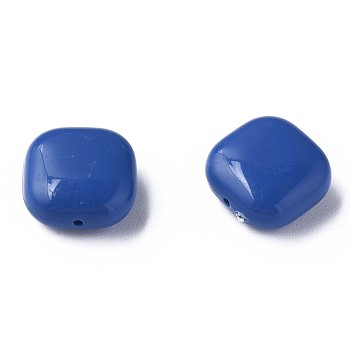 Opaque Acrylic Beads, Square, Royal Blue, 15x15x7.5mm, Hole: 1.2mm, about 375pcs/500g