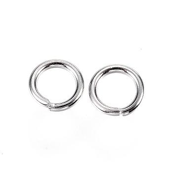 304 Stainless Steel Jump Rings, Open Jump Rings, Stainless Steel Color, 8x1.3mm, Inner Diameter: 5.4mm