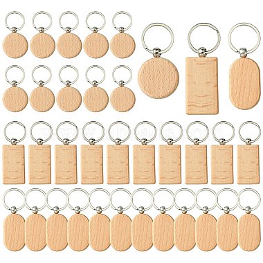 Moccasin Mixed Shapes Wood Keychain
