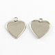 Heart Stainless Steel Cabochon Settings Pendants(STAS-Q168-11)-1
