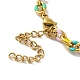 304 Stainless Steel Enamel Colorful Oval Cross Chain Bracelets for Women(BJEW-B079-02G)-3