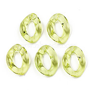 Transparent Acrylic Linking Rings, Quick Link Connectors, for Curb Chains Making, Twist, Yellow Green, 23x17x4.5mm, Inner Diameter: 13.5x7mm(OACR-S036-001A-J03)