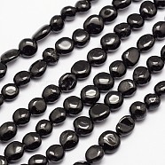 Natural Black Tourmaline Bead Strands, Tumbled Stone, Nuggets, 3~14x3~14mm, Hole: 1mm, about 15.35 inch(X-G-L459-07)