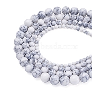 Cheriswelry 4 Strands 4 Style Synthetic Turquoise Beads Strands, Dyed, Round, White, 1strand/style(TURQ-CW0001-01A)