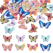 Pandahall 32Pcs 8 Styles Spray Painted 430 Stainless Steel Filigree Pendants, Butterfly Charm, Mixed Color, 16~17x20~25x0.5mm, Hole: 1mm, 4pcs/style(STAS-TA0002-23)