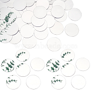 Elite 50Pcs Self-Adhesive Acrylic Mirror Wall Stickers, Flat Round, Silver, 60x0.8mm(DIY-PH0010-19)