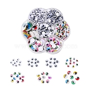 7 Style Flat Round Plastic Colours Wiggle Googly Eyes Buttons, with Label Paster on Back, for DIY Scrapbooking Crafts Toy Accessories, Mixed Color, 600pcs/box(KY-YW0001-13)