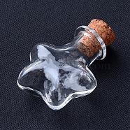 Glass Bottles, with Cork Stopper, Wishing Bottle, Star, Clear, 28.5x21x11.5mm, Bottleneck: 8mm in diameter, Capacity: 2ml(0.06 fl. oz)(AJEW-D037-07)