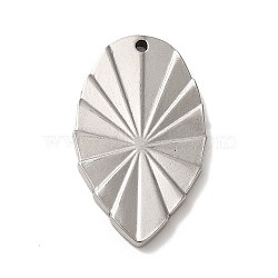 304 Stainless Steel Pendants, Leaf Charm, Stainless Steel Color, 30x18x2mm, Hole: 1.4mm(STAS-M312-04P)