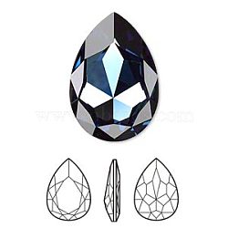Austrian Crystal Rhinestone, 4327, Crystal Passions, Foil Back, Faceted Pear Fancy Stone, 207_Montana, 30x20x4mm(4327-30x20-207(F))