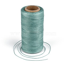 Flat Waxed Polyester Cords, Dark Cyan, 1x0.3mm, about 284.33 yards(260m)/roll(YC-K001-16)
