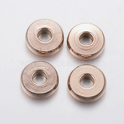 Ion Plating(IP) 304 Stainless Steel Spacer Beads, Donut, Rose Gold, 8x2.5mm, Hole: 3mm(STAS-F136-04RG)