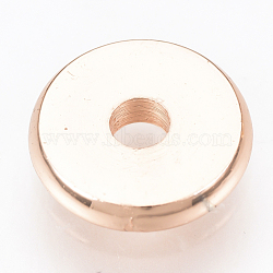 Brass Spacer Beads, Disc, Rose Gold, 6x1.2mm, Hole: 1.8mm(X-KK-Q738-6mm-04RG)