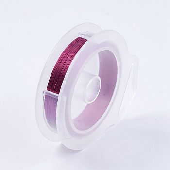Round Copper Wire for Jewelry Making, Medium Violet Red, 0.3mm, about 100m/roll