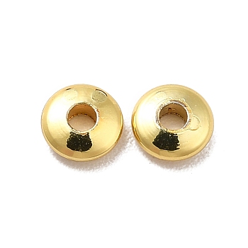Rack Plating Brass Beads, Donut, Golden, 4x1.5mm, Hole: 1.2mm.