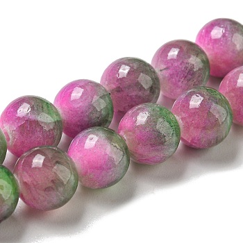 Dyed Natural Jade Beads Strands, Round, Camellia, 8mm, Hole: 1.2mm, about 49pcs/strand, 15.55 inch(39.5cm)