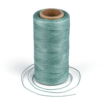 Flat Waxed Polyester Cords, Dark Cyan, 1x0.3mm, about 284.33 yards(260m)/roll