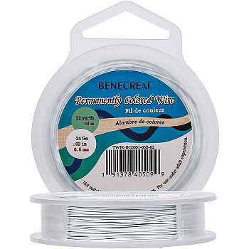 Tiger Tail Wire, 304 Stainless Steel Wire, White, 0.5mm, about 98.42 Feet(30m)/roll