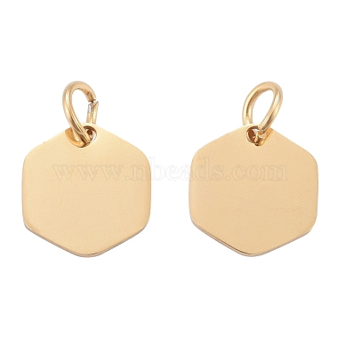 Golden Hexagon Stainless Steel Charms