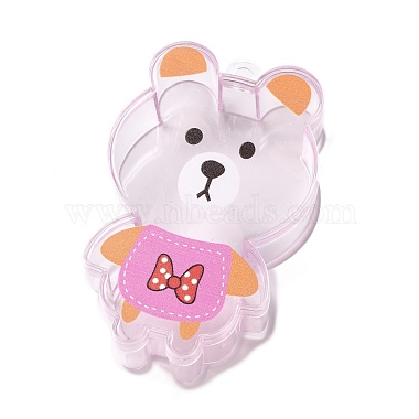 Pink Bear Plastic Beads Containers