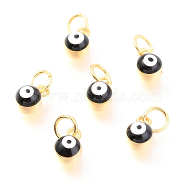 Real 18K Gold Plated Black Column Brass Charms