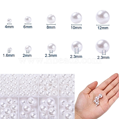 443Pcs 5 Sizes ABS Plastic Imitation Pearl Beads(KY-YW0001-10)-2