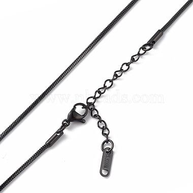 304 Stainless Steel Round Snake Chain Necklace for Men Women(NJEW-K245-012B)-2