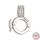 Rhodium Plated 925 Sterling Silver Micro Pave Clear Cubic Zirconia Twister Clasps(STER-K176-13P)-1