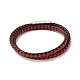 Microfiber Leather Braided Double Loops Wrap Bracelet with 304 Stainless Steel Magnetic Clasp for Men Women(BJEW-C021-08-P)-3