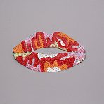 Lip Computerized Embroidery Cloth Iron On Patches, with Paillette, Costume Accessories, Appliques, Colorful, 115x178x1mm(FIND-WH0094-16A-02)